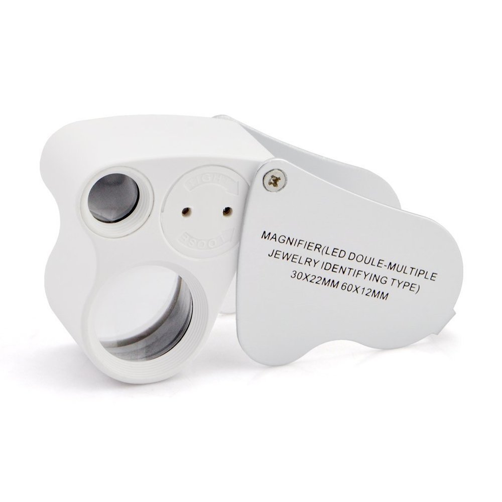 60X30 Magnifier Loop with LED Light Jeweler's Eye Loupe for Coin Stamp Jewelery